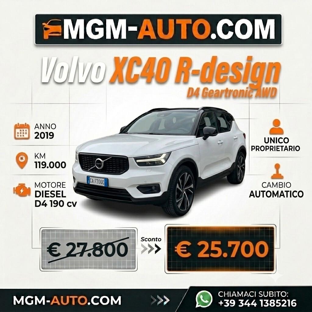 VOLVO XC40 D4 AWD Geartronic R-design - TETTO
