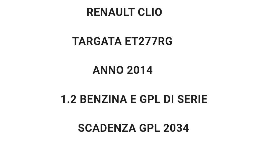 Renault Clio 1.2 BENZINA E GPL DI SERIE