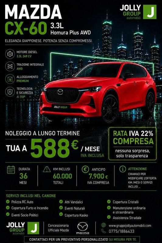 Mazda CX-60 3.3L e-SKYACTIV MHEV Homura Plus Auto Offerta Noleggio a lungo termine