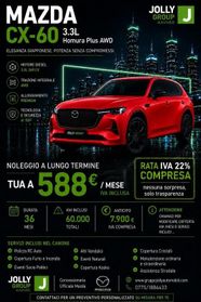 Mazda CX-60 3.3L e-SKYACTIV MHEV Homura Plus Auto Offerta Noleggio a lungo termine
