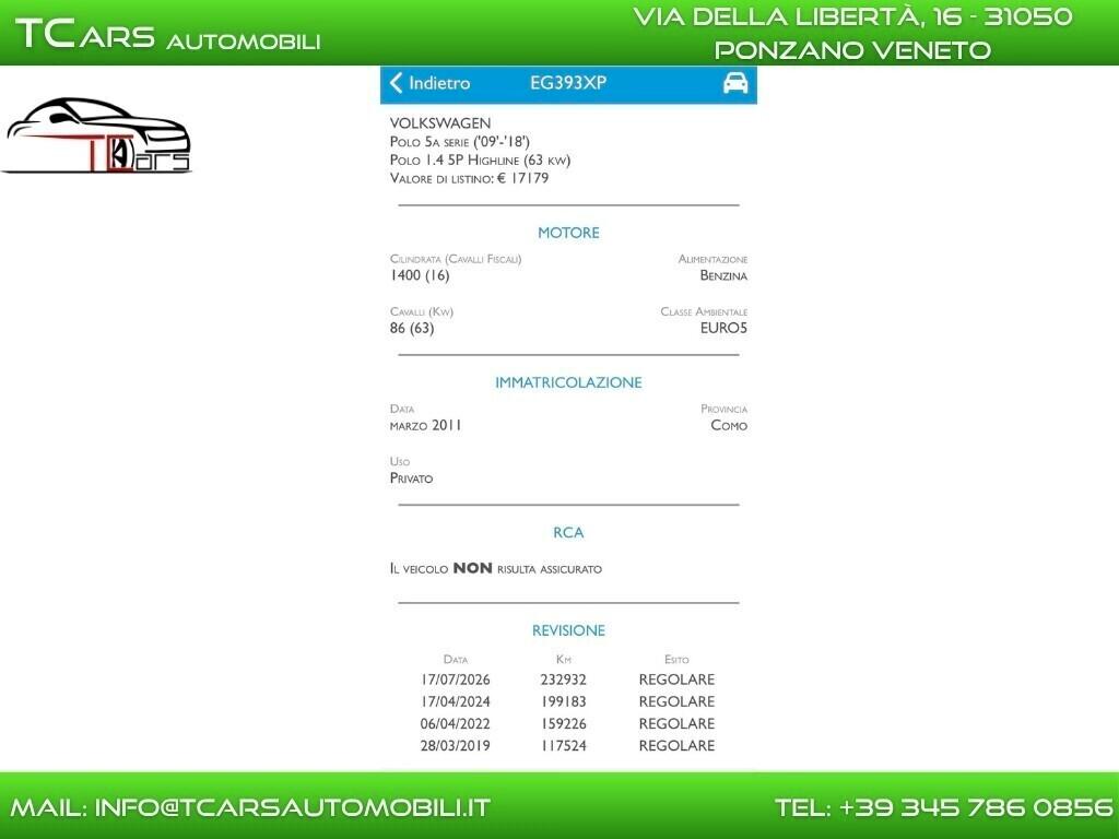 VOLKSWAGEN POLO 1.4 BENZINA - APERTI TUTTO AGOSTO