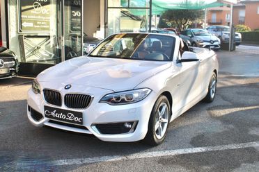 Bmw 218i Cabrio Luxury STEPTRONIC SEDILI SPORT PELLE MARRONE NAVY CAMERA