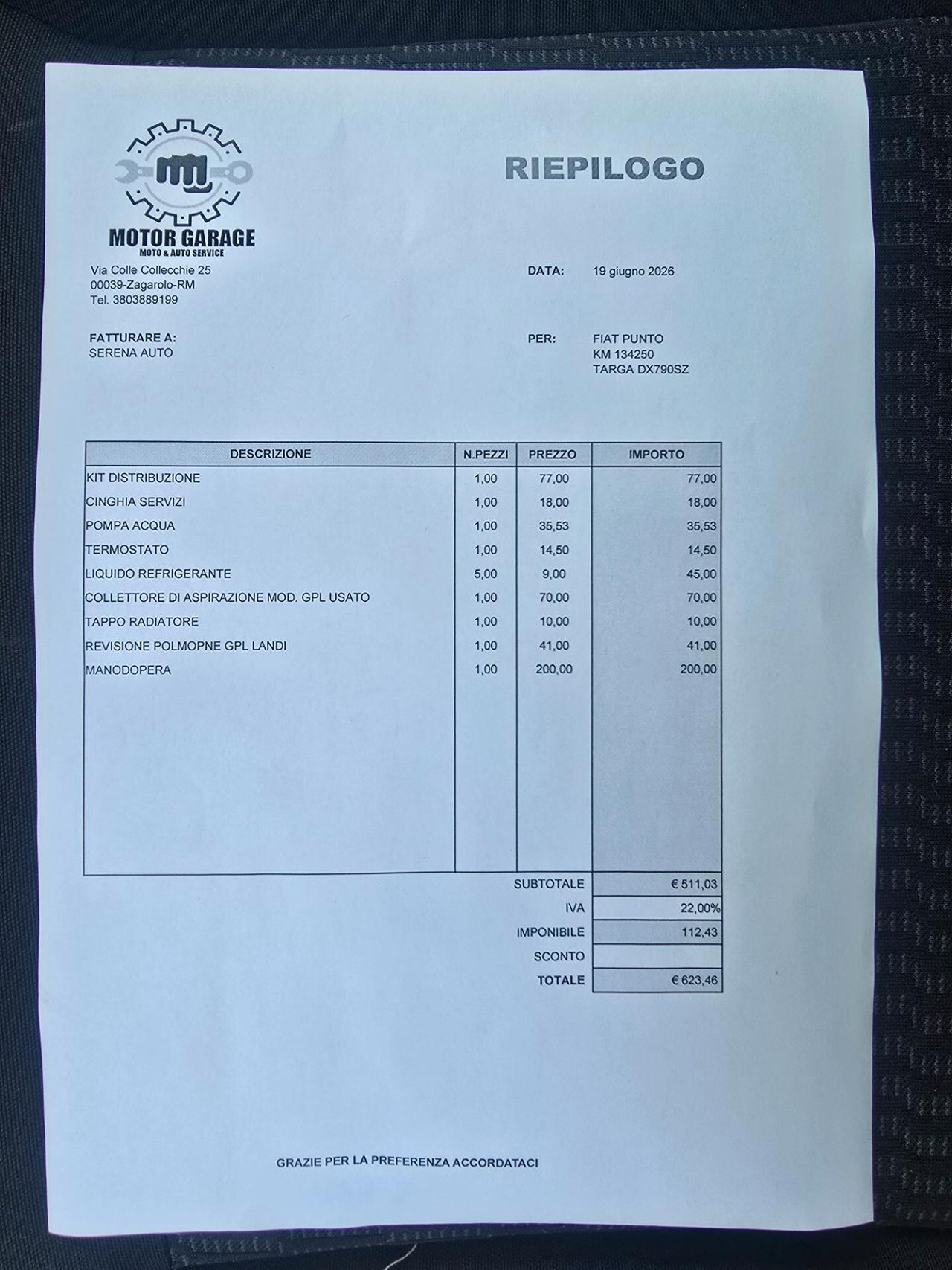 Fiat Punto Classic 1.2 5 porte Active GPL Unico Propietario Certificato
