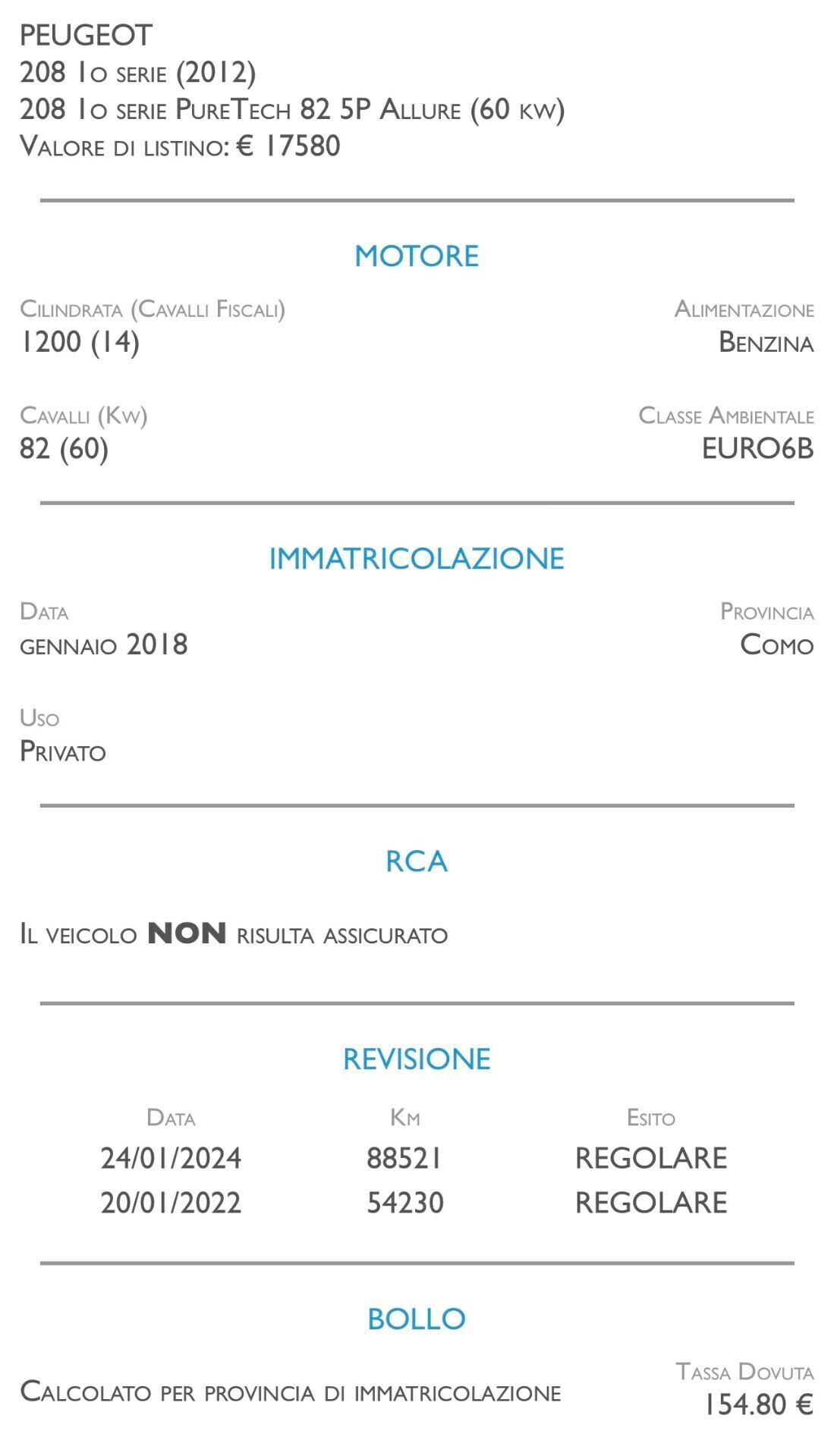 Peugeot 208 PureTech 82 5 porte Allure - NEOPATENTATI