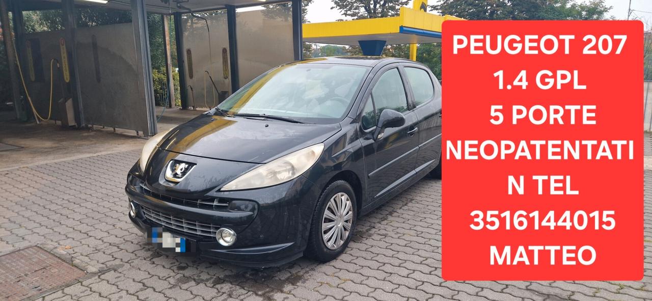PEUGEOT 207 1.4 GPL 5 PORTE NEOPATENTATI