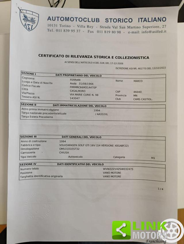 VOLKSWAGEN Golf 2.0 16V cat 3p GTI