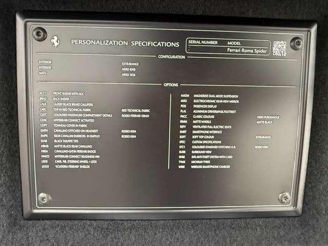Ferrari Roma Spider 3.9F1 dct NERO PUROSANGUE/PASSENGER DISPLAY