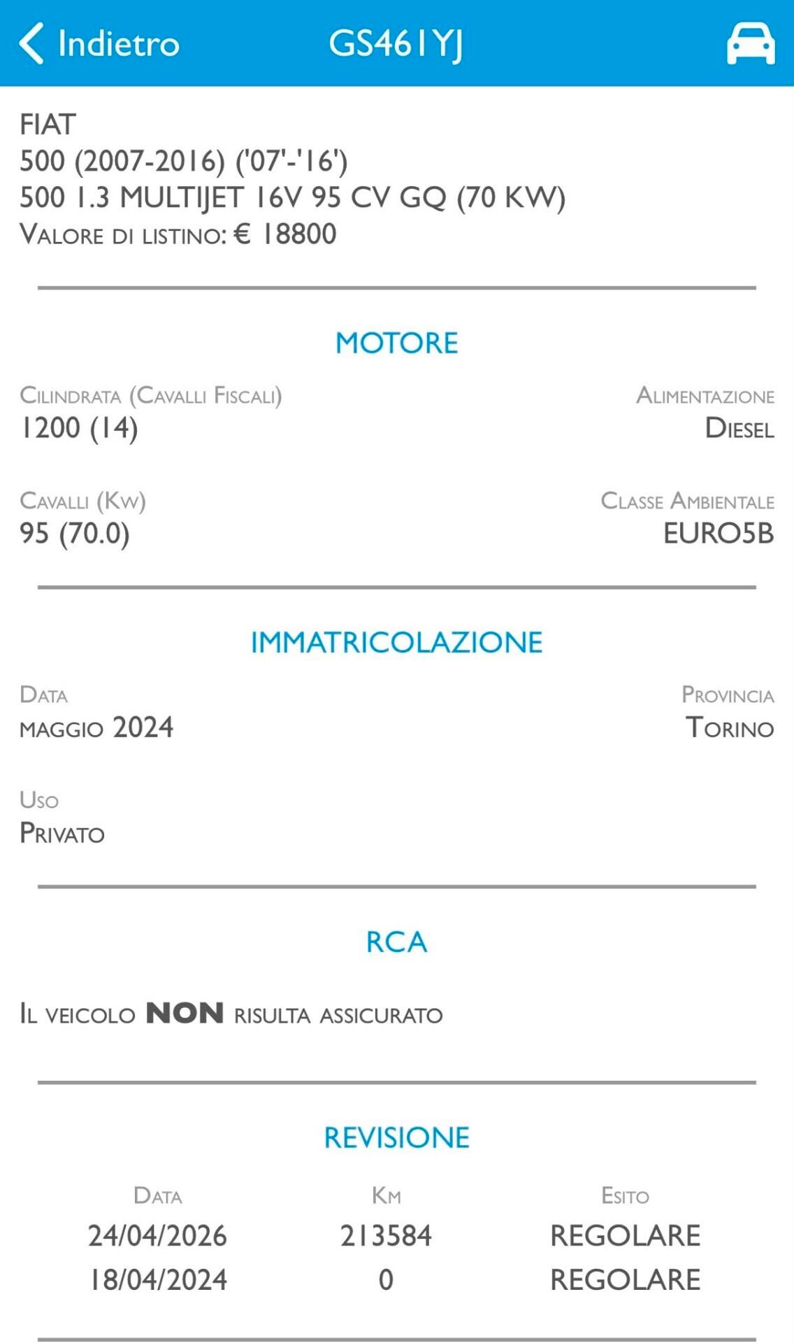 Fiat 500 1.3 Mjt 95 CV Lounge - Tetto Panoramico