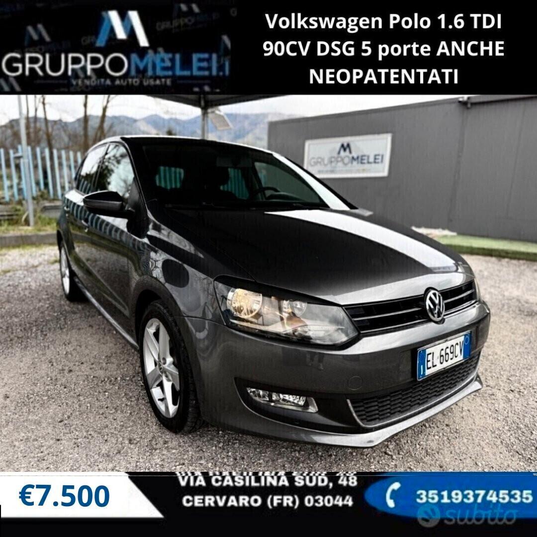 VW Polo 1.6 TDI 90CV AUTOMATICA DSG ANCHE NEOPATENTATI