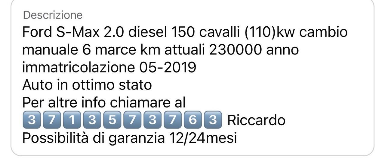 Ford S-Max 2.0 EcoBlue 150CV 7 POSTI 2019