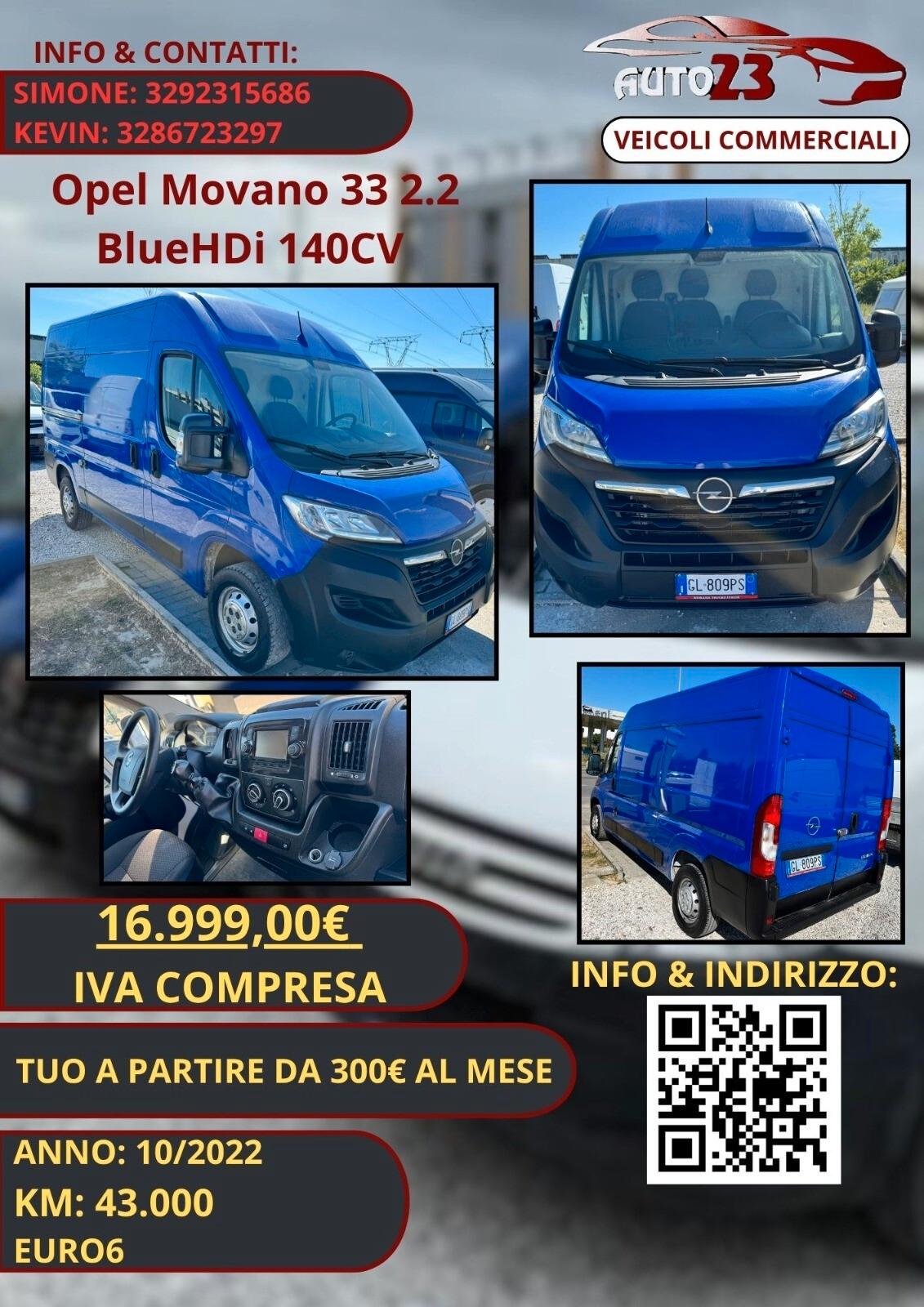 Opel Movano 33 2.2 BlueHDi 140CV Iva Compresa