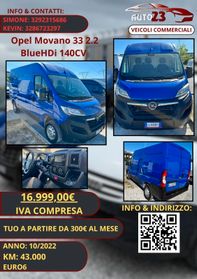 Opel Movano 33 2.2 BlueHDi 140CV Iva Compresa