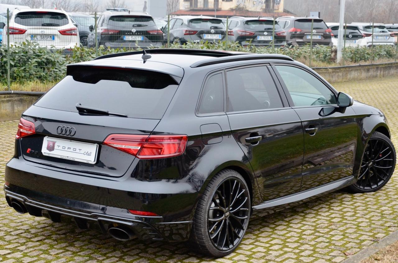 AUDI RS3 SPORTBACK 2.5 TFSI QUATTRO S-TRONIC 400cv TETTO, PACK DYNAMIC, SCARICO MILLTEK, EURO 6D-TEMP, PERMUTE