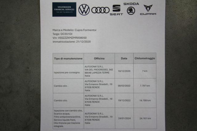 CUPRA Formentor 2.0 TSI 4Drive DSG 310 CV
