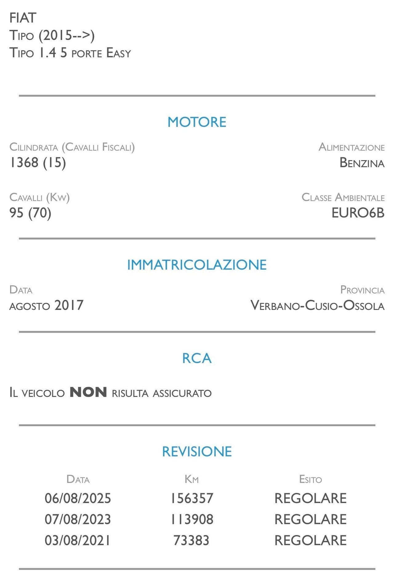 Fiat Tipo 1.4 5 porte Easy - UNICO PROPRIETARIO