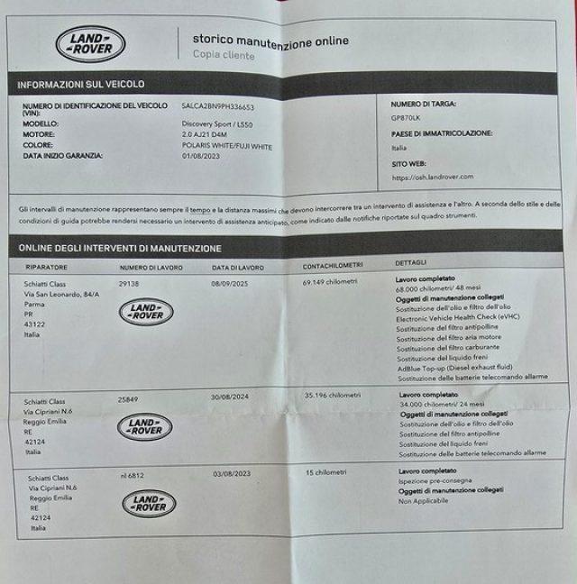 LAND ROVER Discovery Sport 2.0 eD4 163 CV AWD GARANZIA 2028 R-Dynamic PERMUTE