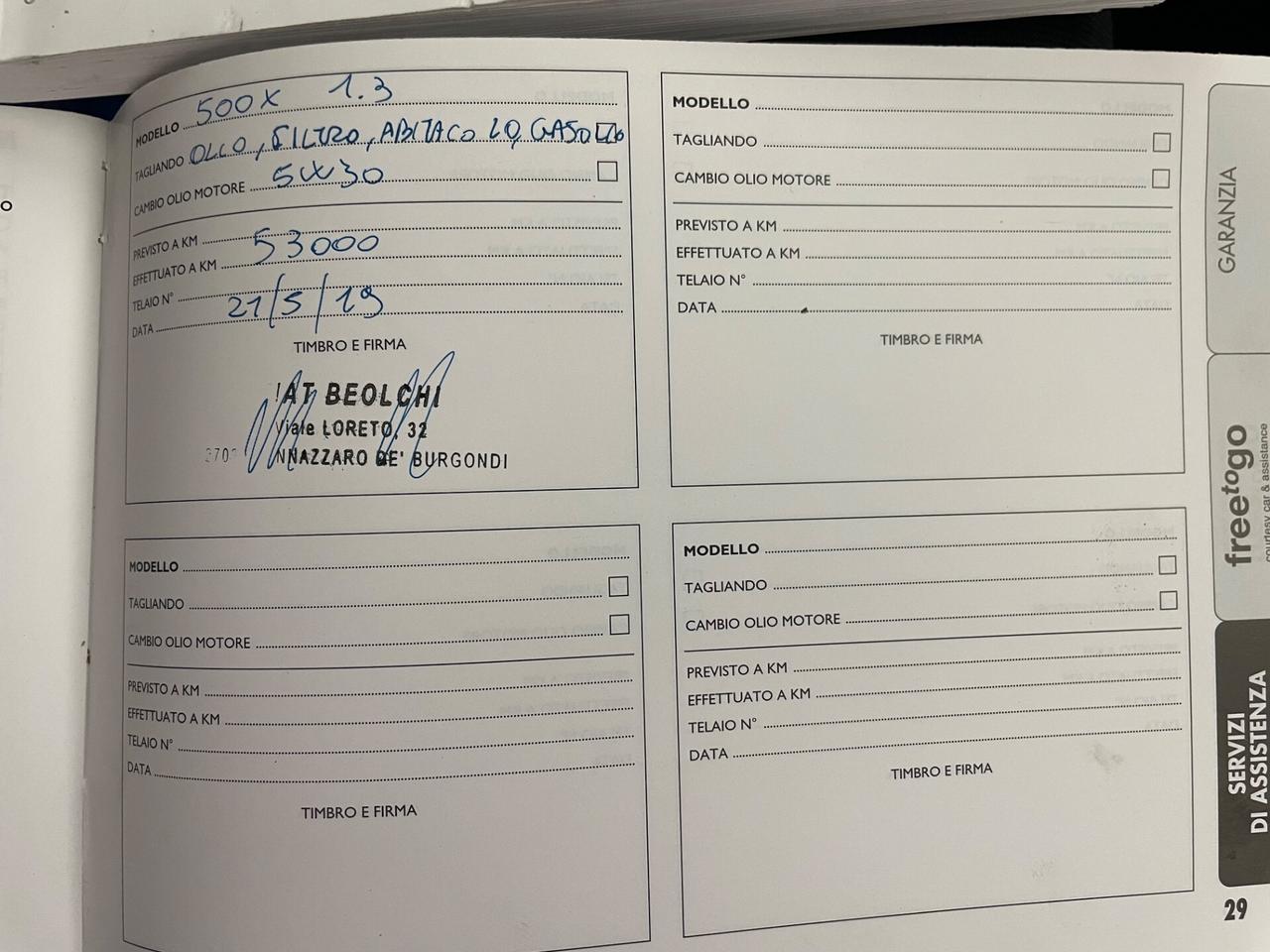 FIAT 500X 1.3 MJT 95 CV LOUNGE "OK NEOPATENTATI"