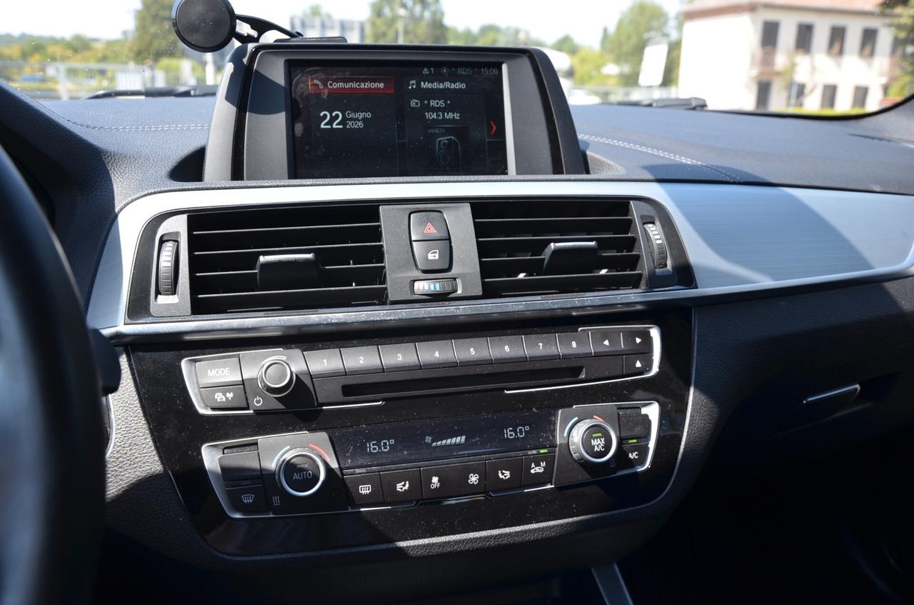 BMW 118d 2.0 MSPORT 150cv AUT, UNICOPROPRIETARIO, SERVICE BMW, UFF ITALIANA, BOLLO 5/27, EURO 6C, FULL LED, PELLE, PERMUTE