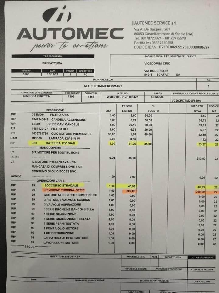 Smart 700 city-coupé passion (motore nuovo con fattura )