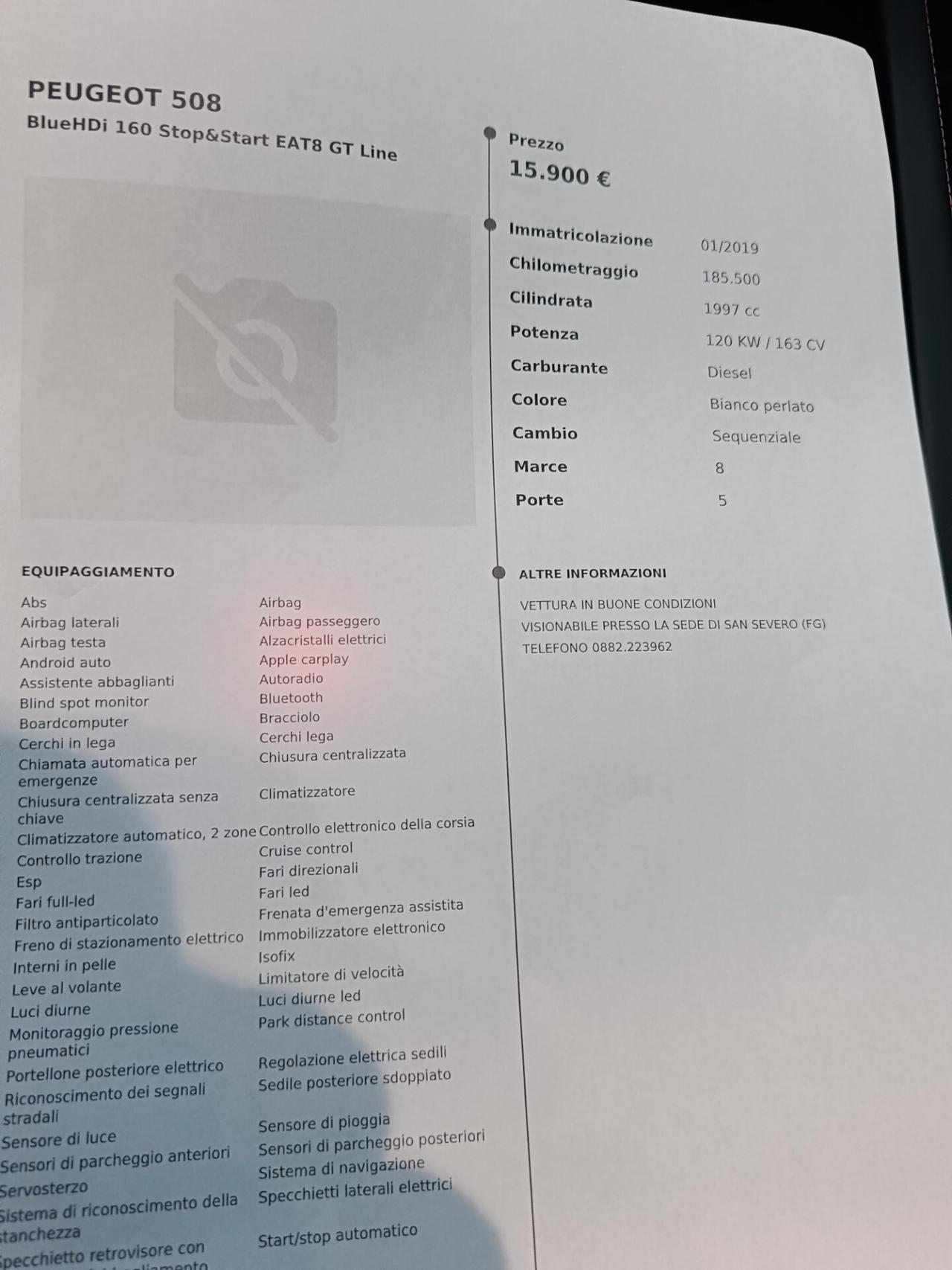 Peugeot 508 BlueHDi 180 Stop&Start EAT8 GT Line