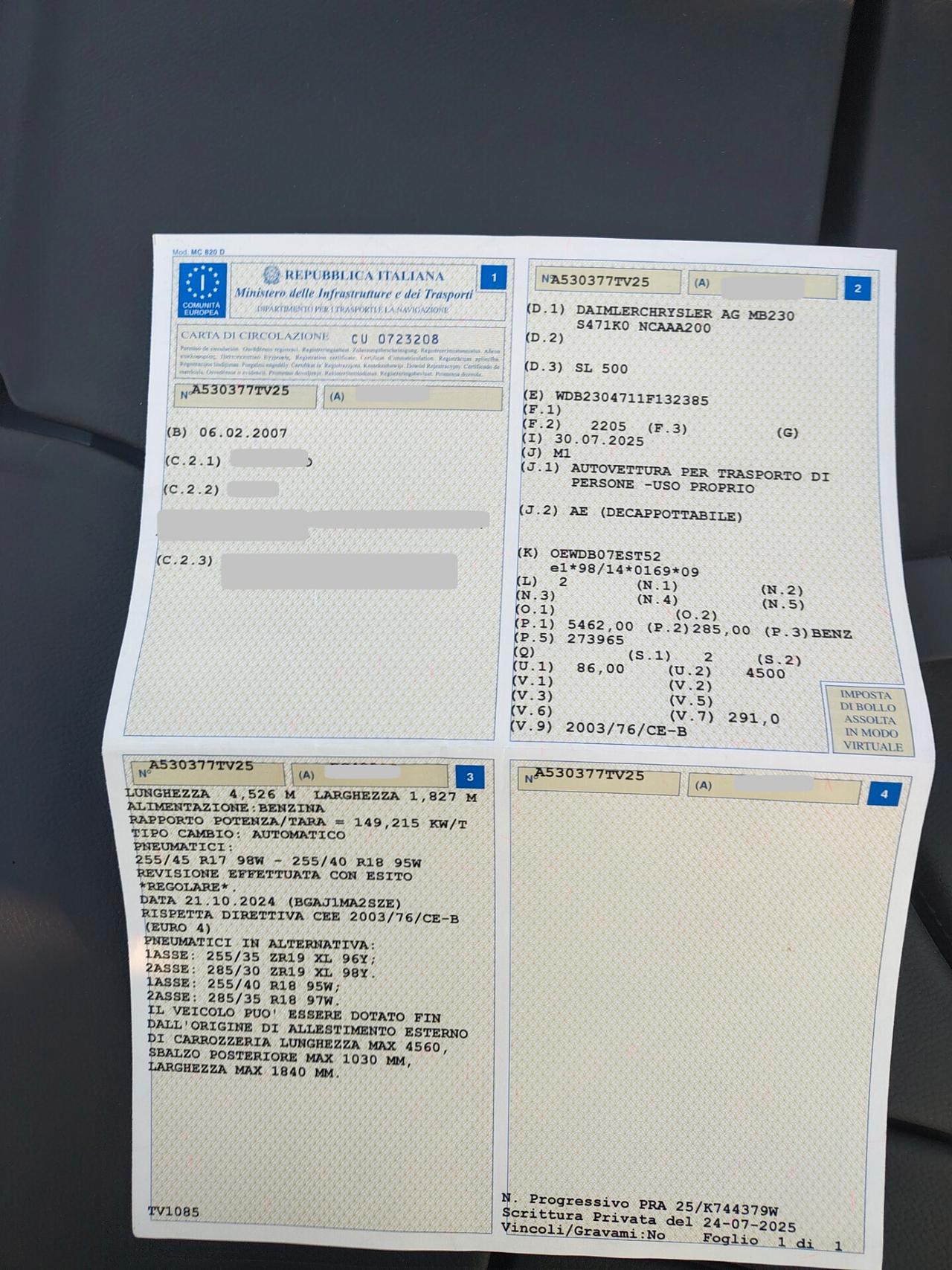 Mercedes-benz SL 500 cat EVO Sport TUTTA PRIMA VERNICE!!! TAGLIANDI CERTIFICATI!!!