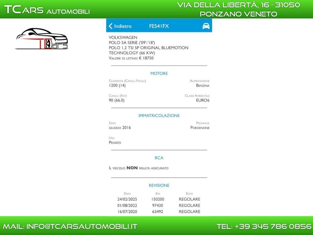 VOLKSWAGEN POLO 1.2 BENZINA - UNIPRO - NEOPATENTATI