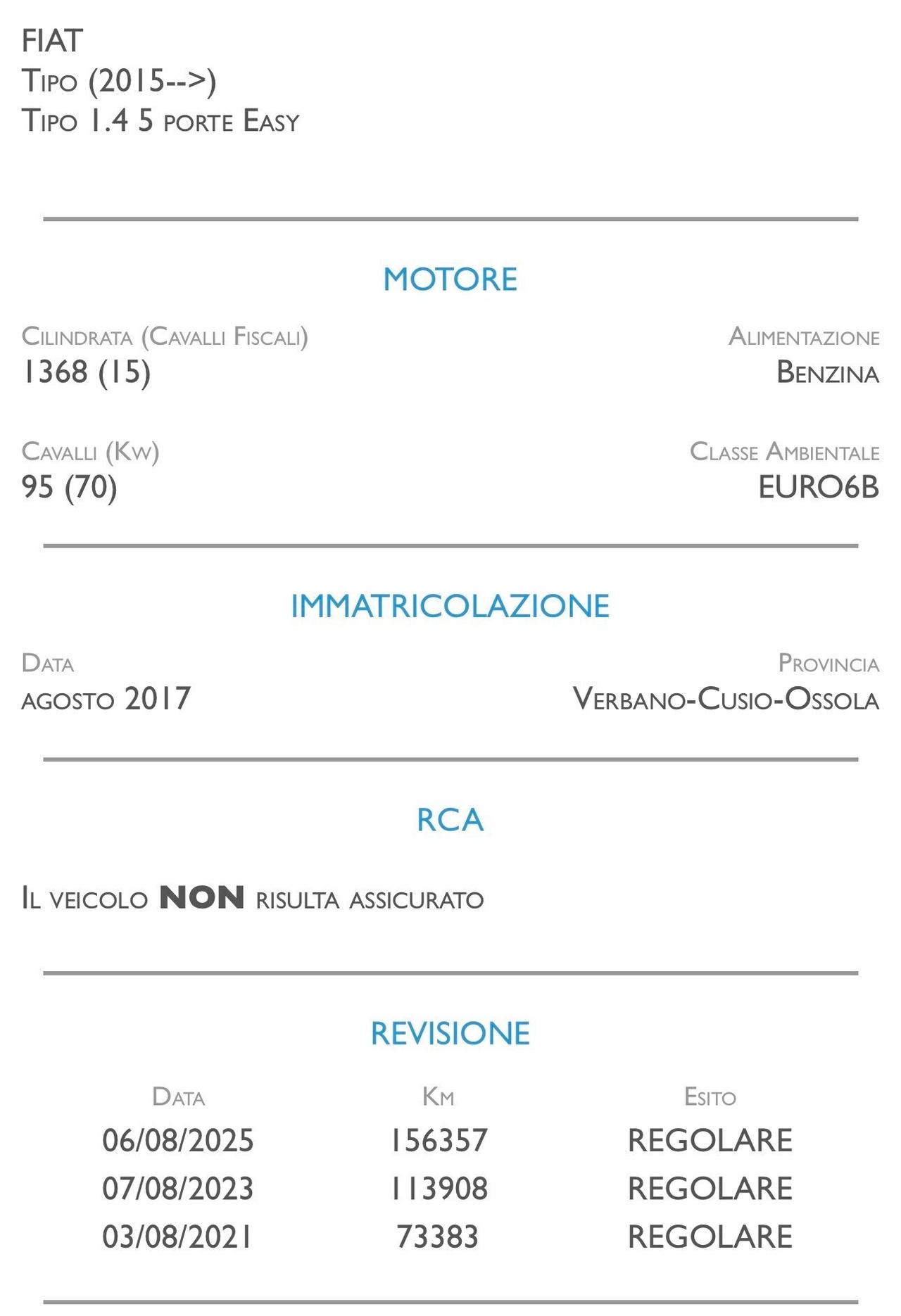 Fiat Tipo 1.4 5 porte Easy - UNICO PROPRIETARIO