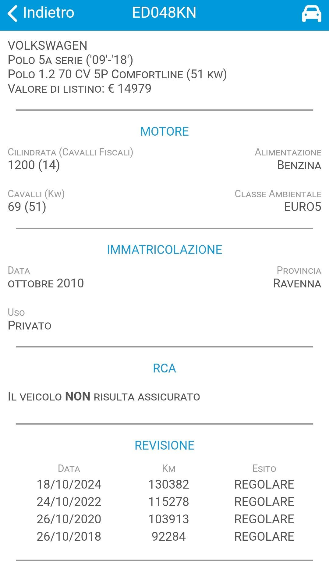 Volkswagen Polo 1.2 70 CV 5p. Comfortline