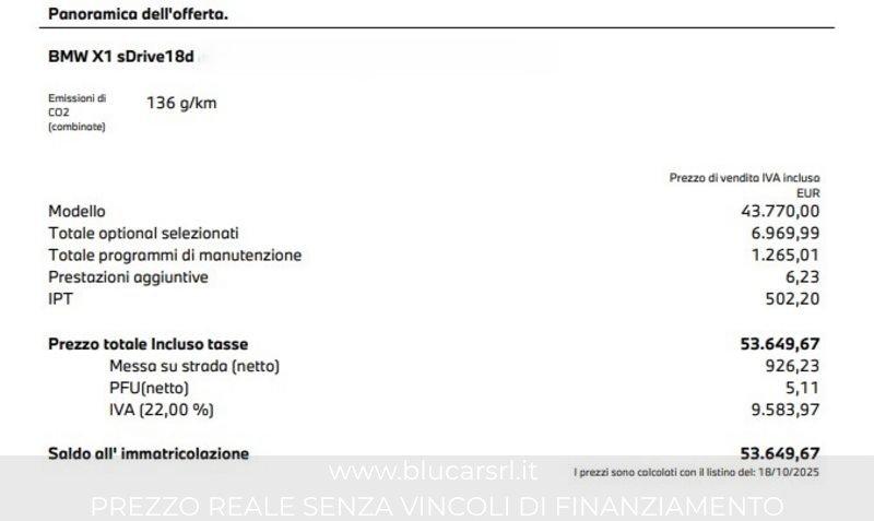 BMW X1 sDrive 18d X-Line DCT
