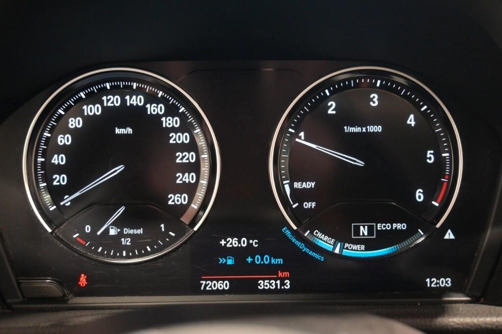 BMW 216D GRAN TOURER 116CV 6M. BUSINESS ADVANTAGE ( FARI LED - PELLE - TETTO PANORAMICO APR. - CRUISE - NAVI - PARK ASSISTANT )