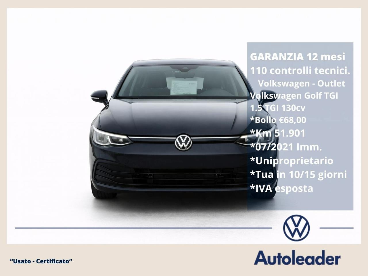 Volkswagen Golf 1.5 TGI DSG Life
