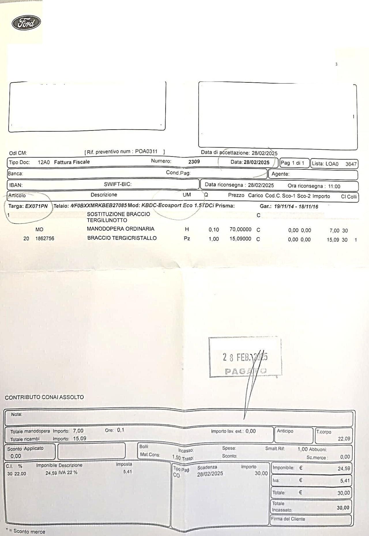 FORD ECOSOPRT 1,5 Tdci-UNICA PROPR-4 REVISIONI