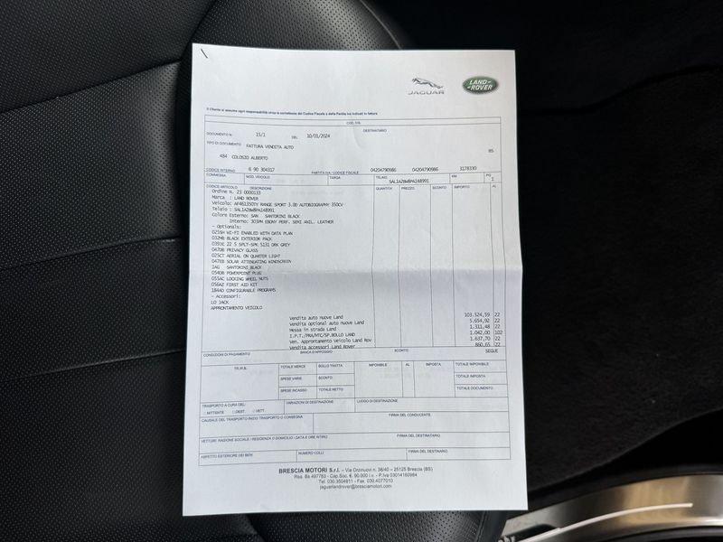 Land Rover Range Rover Sport 3.0d i6 mhev Autobiography awd 350cv auto UNIPRO IVA ESPOSTA
