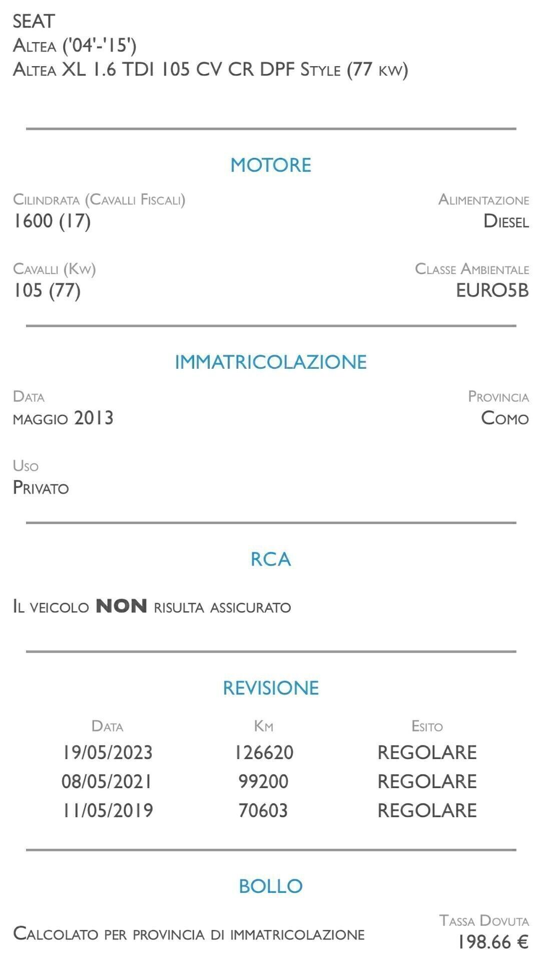Seat Altea XL 1.6 TDI 105 CV CR DPF Style - UNICO PROPRIETARIO
