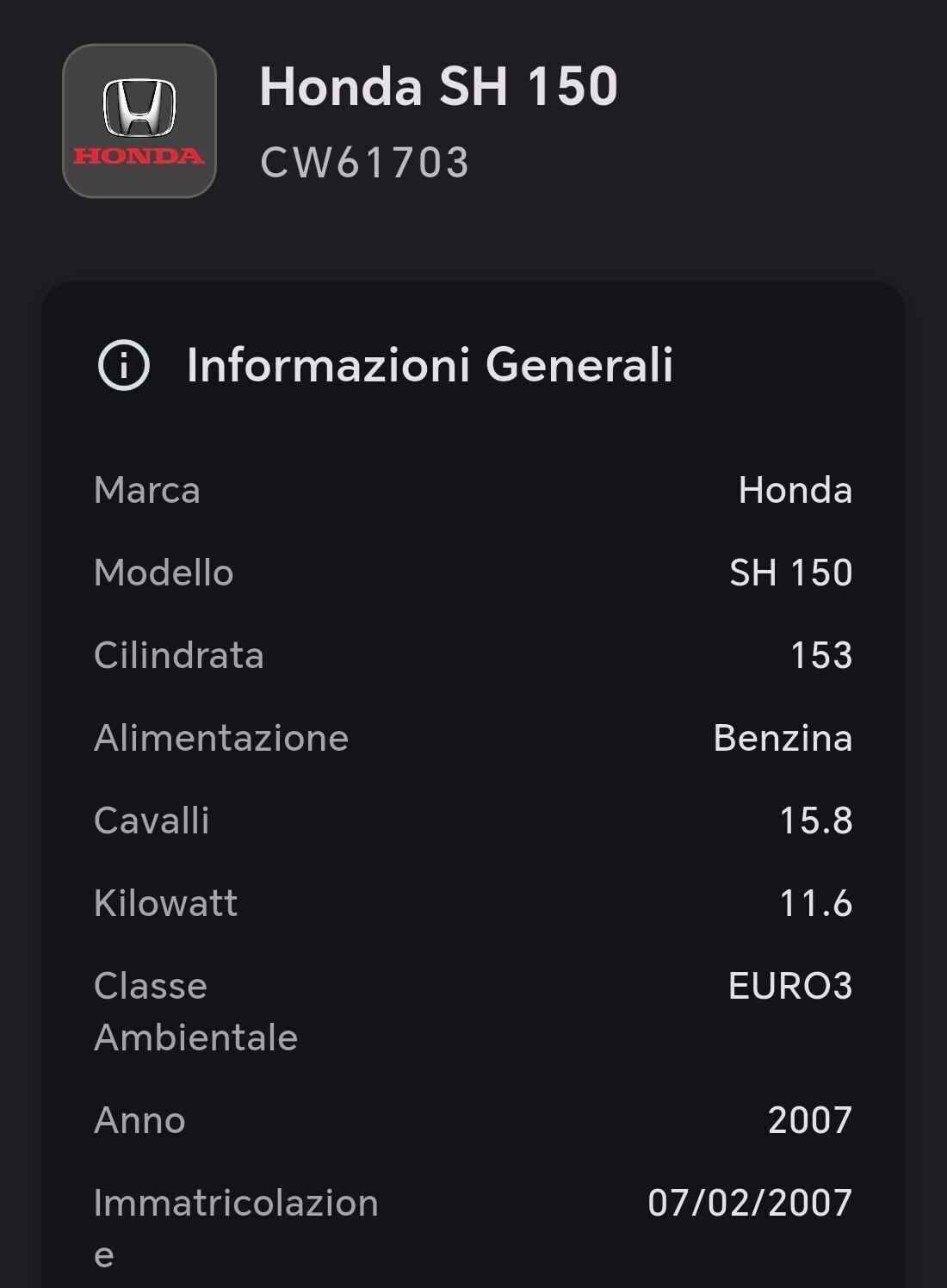 Honda SH 150 perfetto garantito