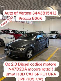 Bmw 118 118d cat 5 porte Futura DPF