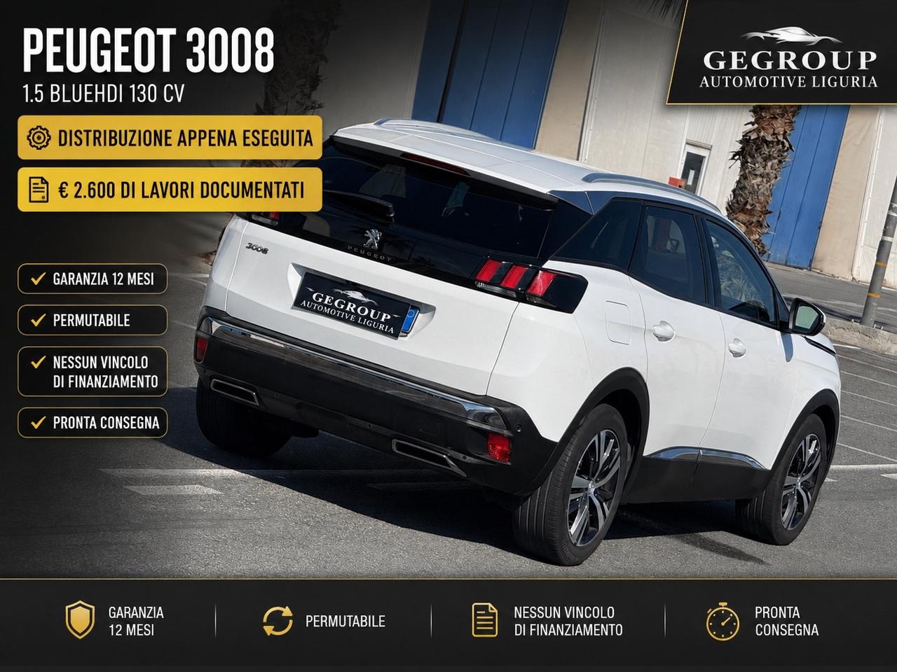 Peugeot 3008 BlueHDi 130 S&S Allure-DISTRIBUZIONE APPANA ESEGUITA