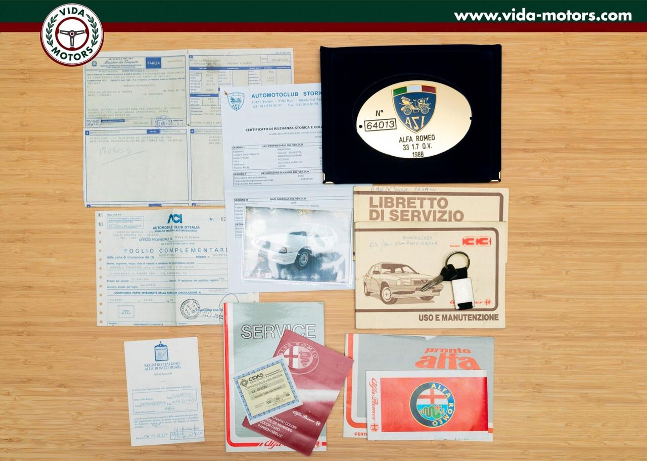Alfa Romeo 33 1.7 Quadrifoglio Verde * PRIMA VERNICE * ASI ORO * 85000KM
