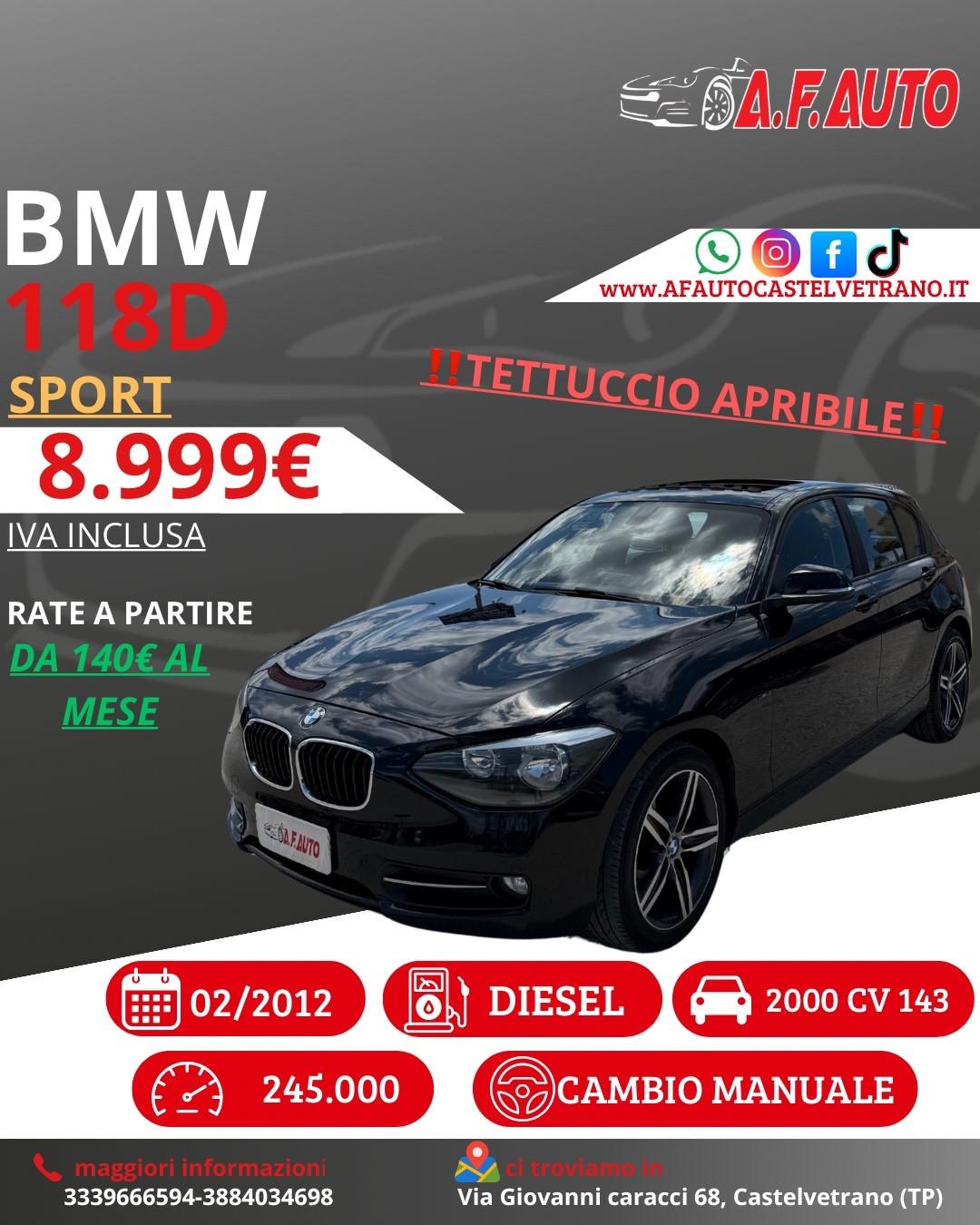 Bmw 118 118d 5p. Sport
