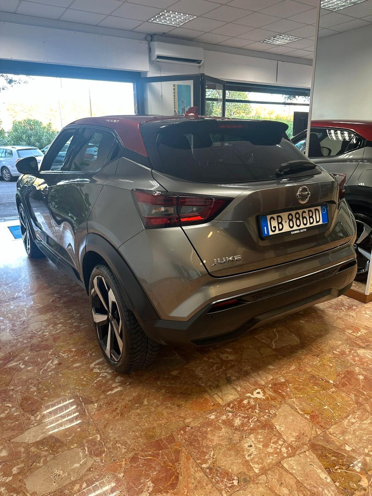 NISSAN JUKE 1.0 117CV TEKNA GRIGIO SCURO MET TETTO ROSSO NAVI KAMERA C.LEGA DA 18 COME NUOVA