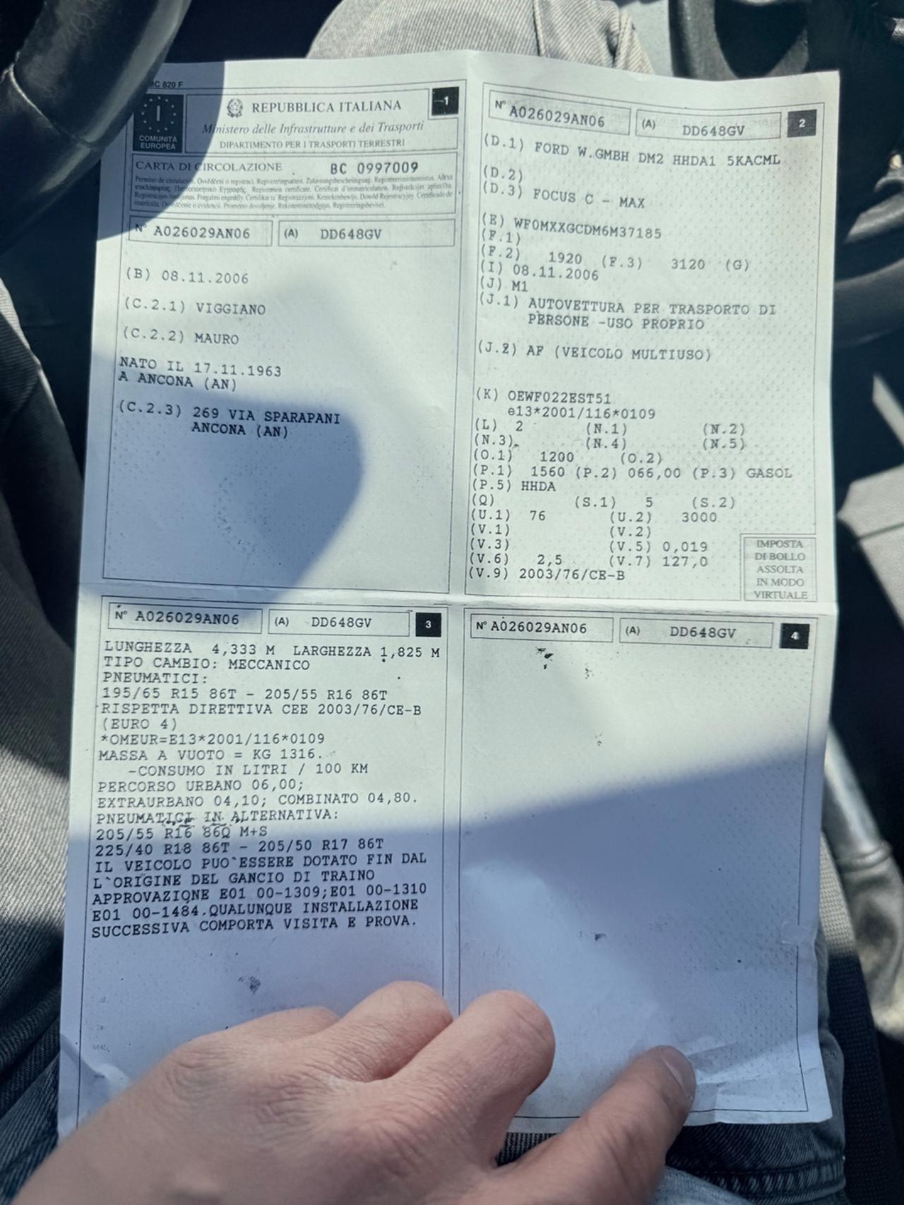 Ford focus c-max 1.6 TDCi 90cv