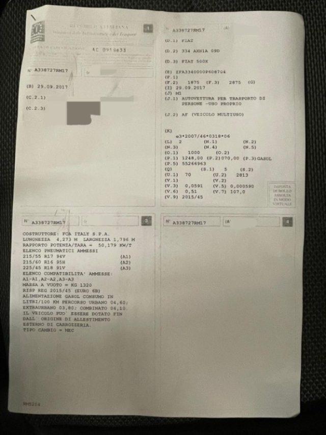 FIAT 500X 1.3 MultiJet 95 CV Cross