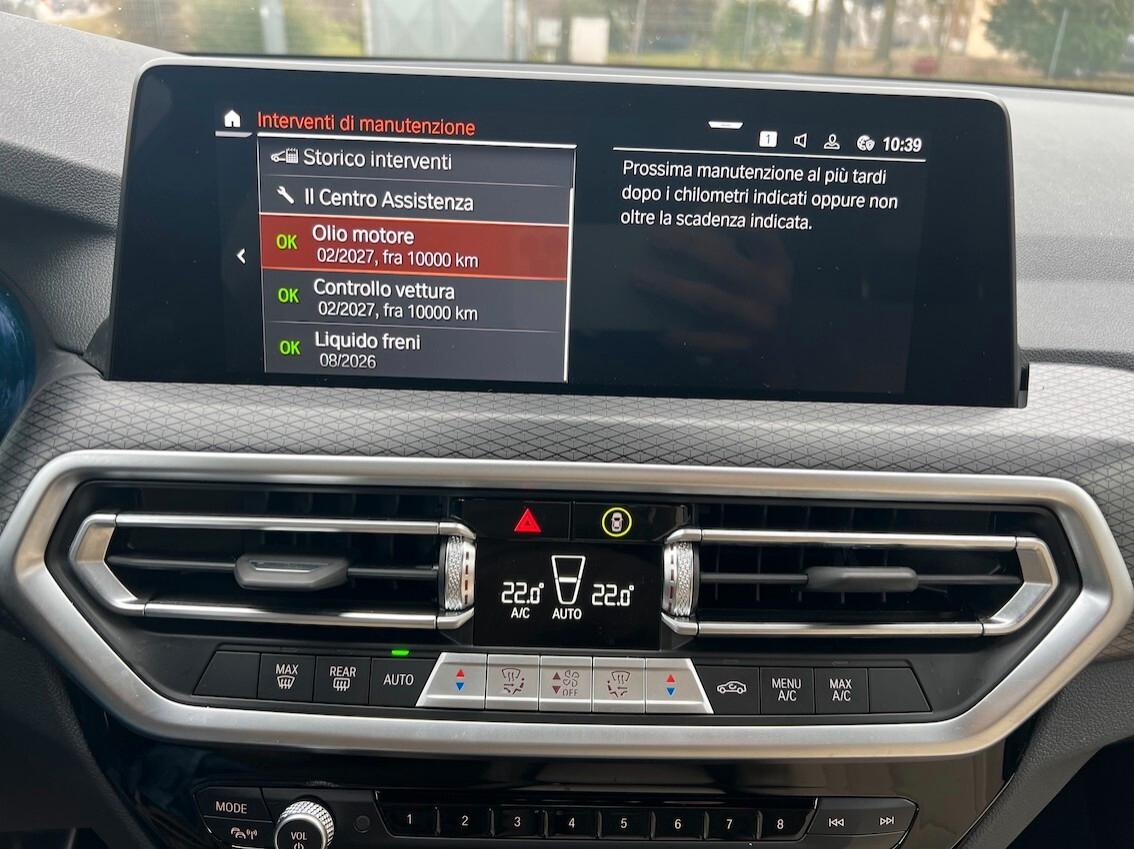 BMW X3 xdrive20d mhev 48V Msport auto UNICO PROPRIETARIO