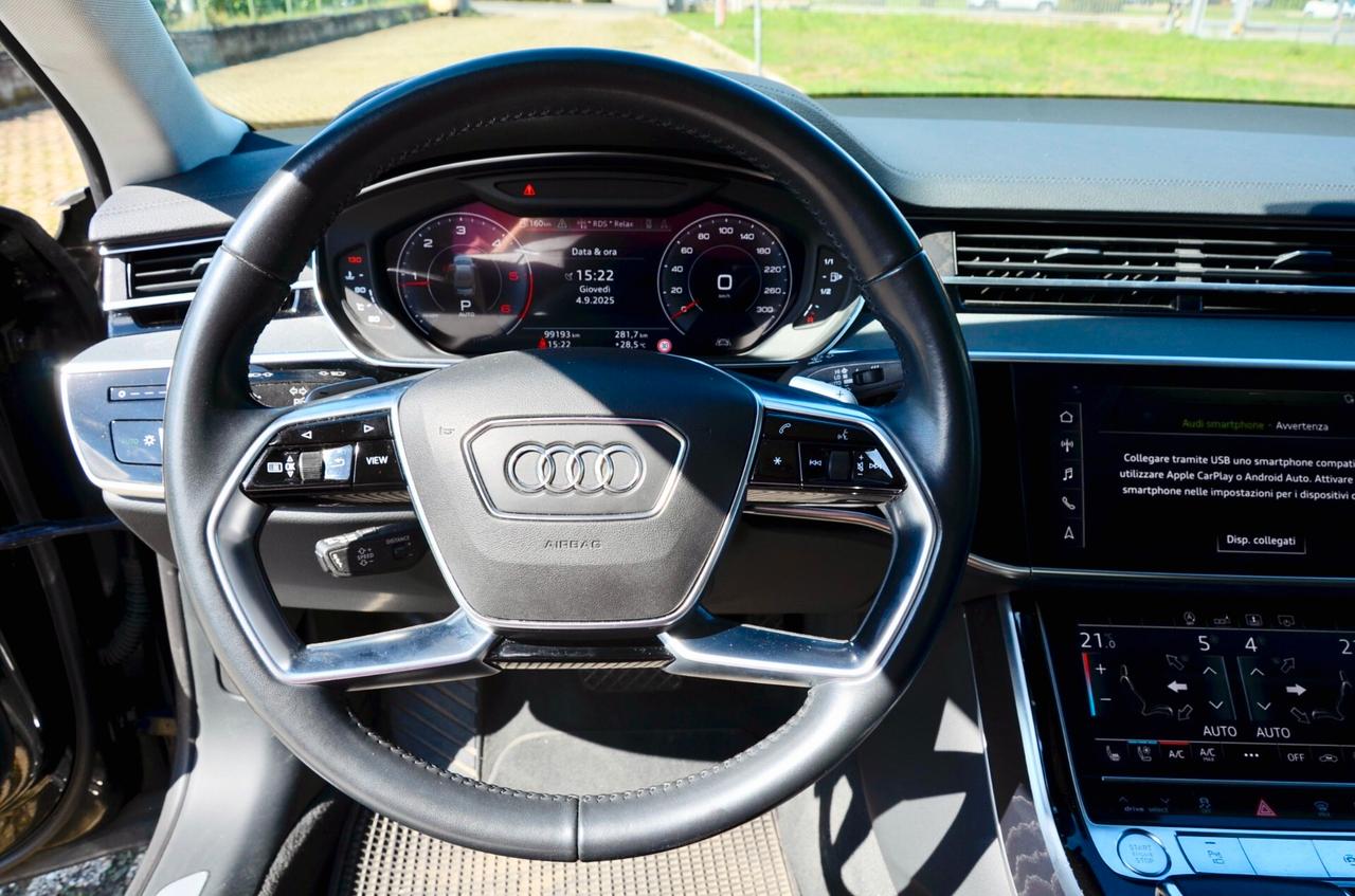 AUDI A8 50 3.0 tdi MHEV QUATTRO 286cv TIPTRONIC, PRIMA VERNICE, IVA ESPOSTA, UFF ITALIANA, SERVICE AUDI, EURO 6D, PERMUTE