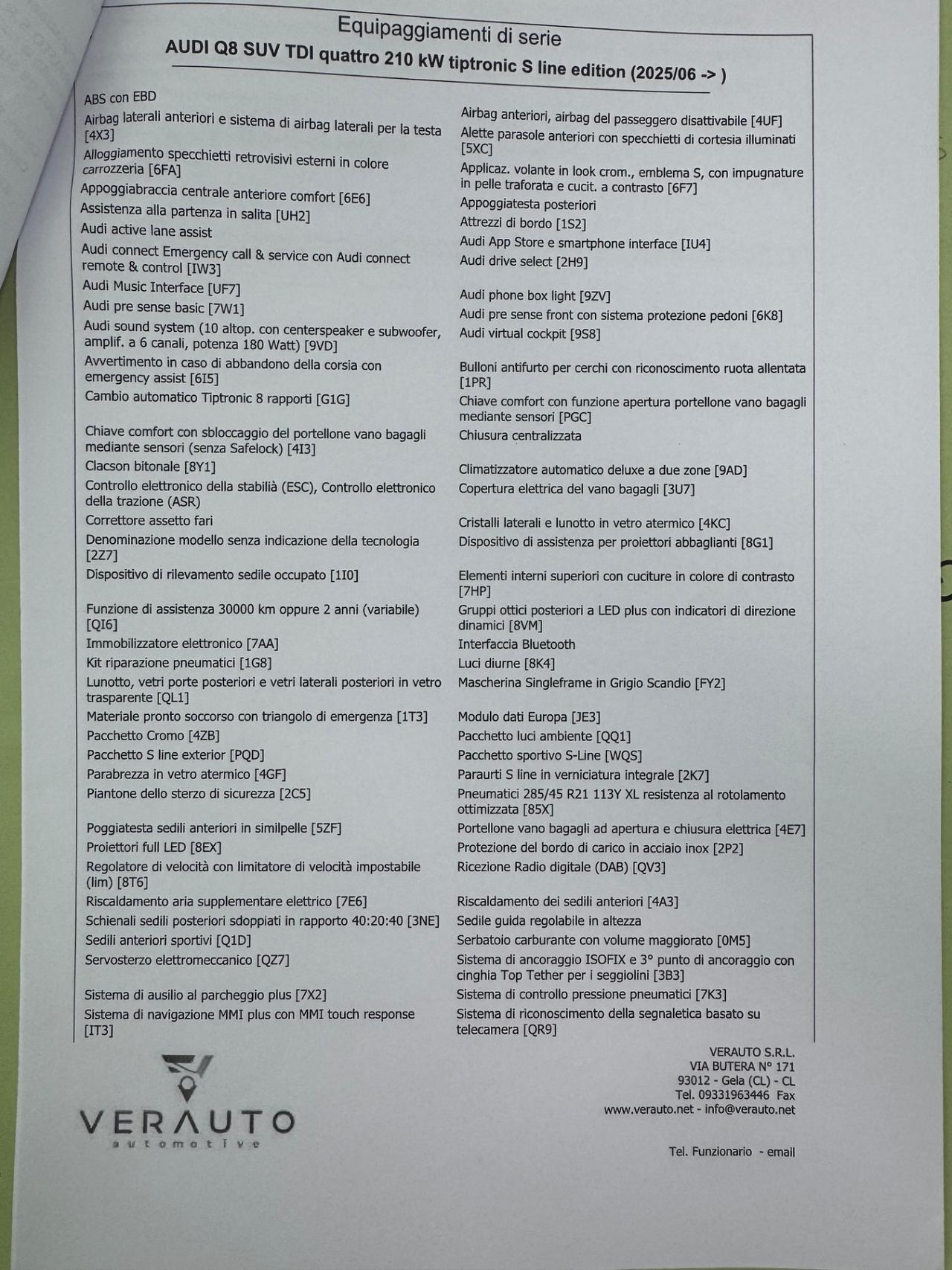 Audi Q8 Sline quattro possibilità noleggio no scoring