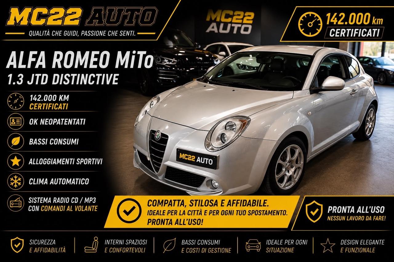 Alfa Romeo MiTo 1.3 OK NEOPATENTATI GARANTITA 12 MESI