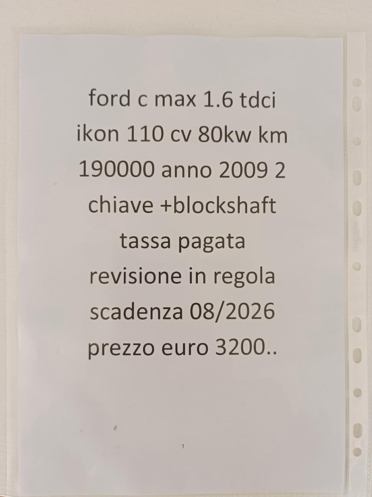 Ford C-Max C-Max+ 1.6 TDCi 110 CV DPF