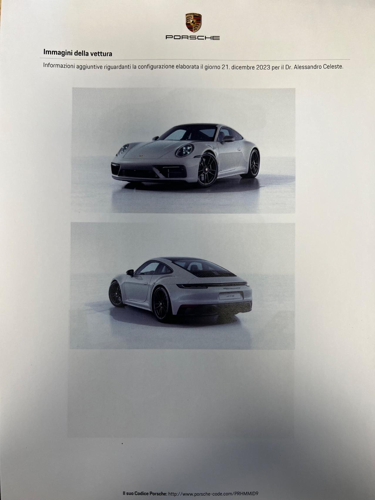 Porsche 992 Carrera 4 GTS possibilità noleggio no scoring