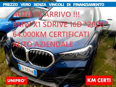 Bmw X1 sDrive16d*NO VINCOLI FINANZIAM*UNIPRO AZIENDALE KM CERTIFICATI