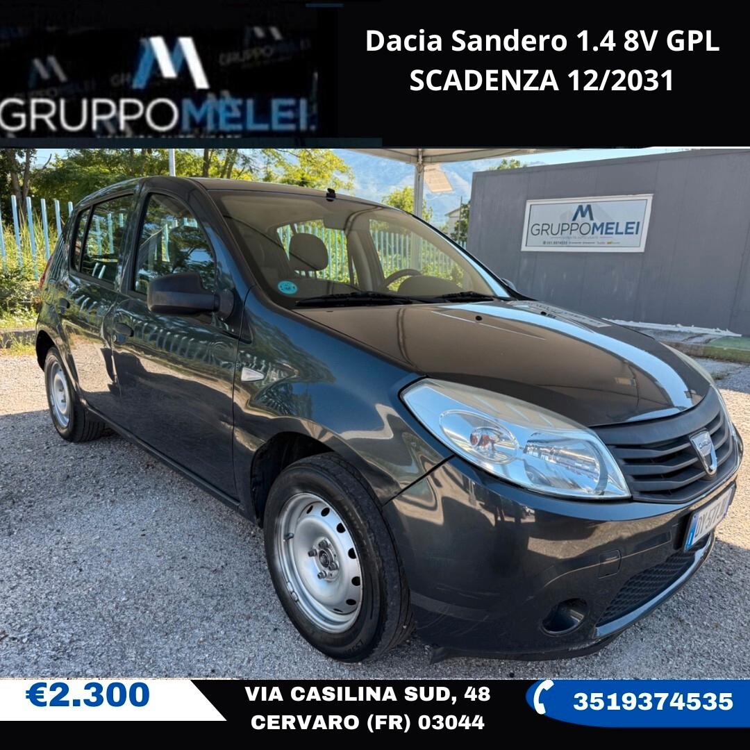 Dacia Sandero 1.4 8V GPL SCADENZA 12/2031